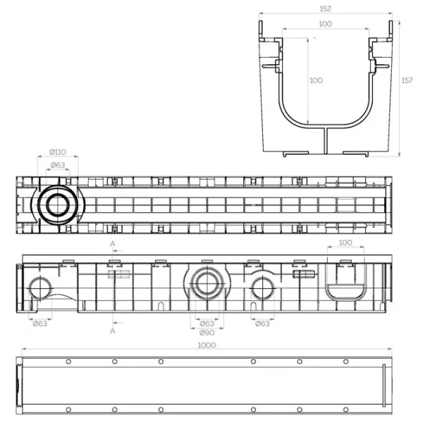 Grătar de canalizare SAB 5101010 Gray /  photo 2