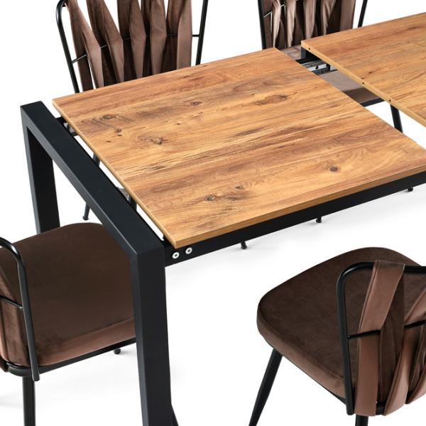 Masă de bucătărie extensibilă Mobiland SILVA PAL/ Brown photo 5 Masă de bucătărie extensibilă Mobiland SILVA PAL/ Brown photo 5