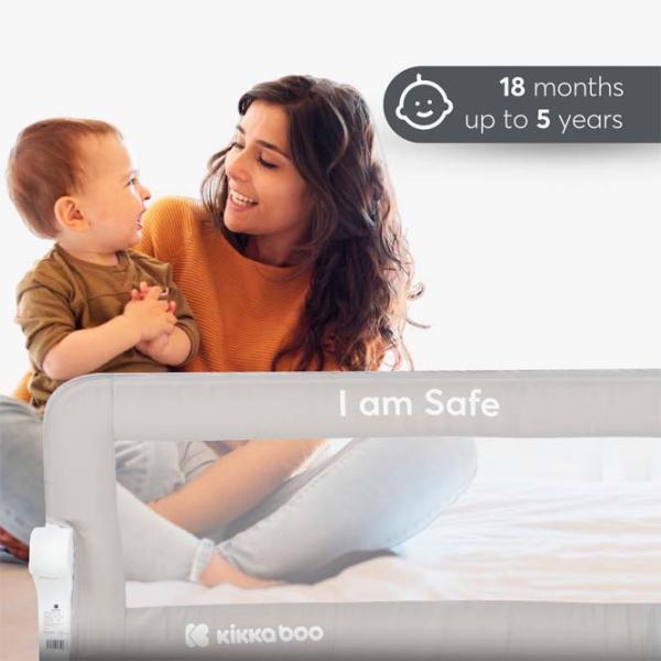 Barieră pentru pătuț KikkaBoo I am Safe Grey / Poliester photo 2