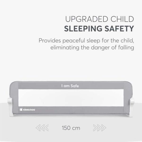 Barieră pentru pătuț KikkaBoo I am Safe Grey / Poliester photo 4