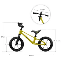 Bicicletă fără pedale KinderKraft Eter Polimer / Lime Black photo 4
