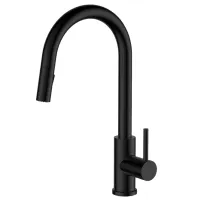 Baterie pentru bucătărie SanDonna Amelia Mono comandă / Pivotantă / Alamă / Black