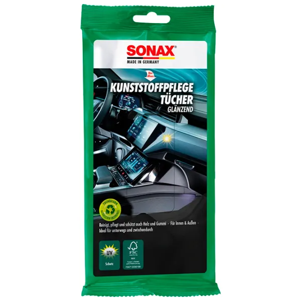 Влажные салфетки Sonax 415100 Пластик / для пластика photo 1