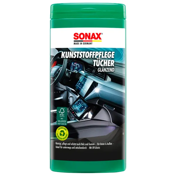 Влажные салфетки Sonax 412100 Пластик / для пластика photo 1
