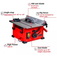 Strung Einhell TC-TS 8 1200 Red / 1200 W photo 2