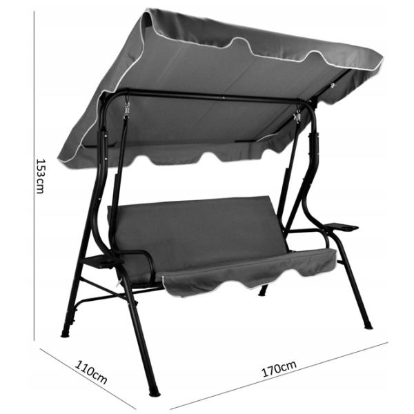 Leagăn de grădină GardenLine KRE3088 Anthracite / photo 4