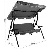 Leagăn de grădină GardenLine KRE5422 Gray / 220 kg photo 3