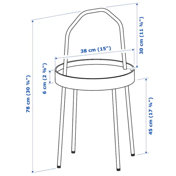 Сервировочный столик Ikea Burvik  Круглая / Металл photo 8