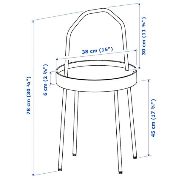 Сервировочный столик Ikea Burvik  Круглая / Металл photo 8