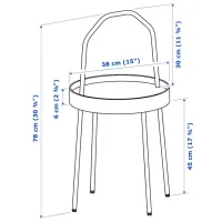 Сервировочный столик Ikea Burvik Круглая / Металл photo 8