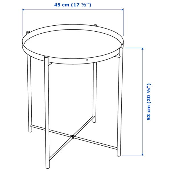 Сервировочный столик Ikea Gladom  Круглая / Cталь photo 5