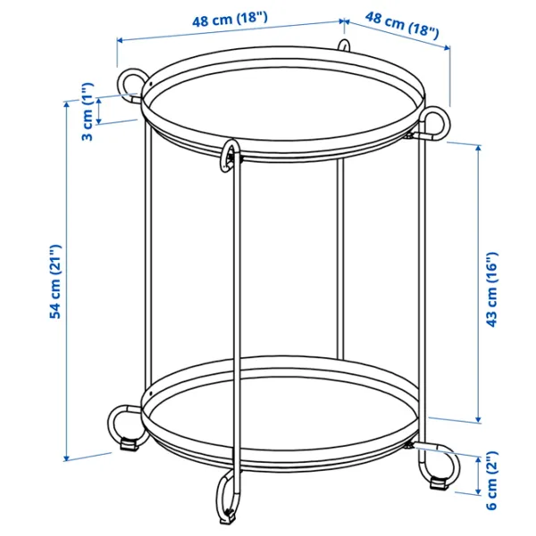 Măsuță de servire Ikea Livelycke  Rotundă / Oțel photo 7