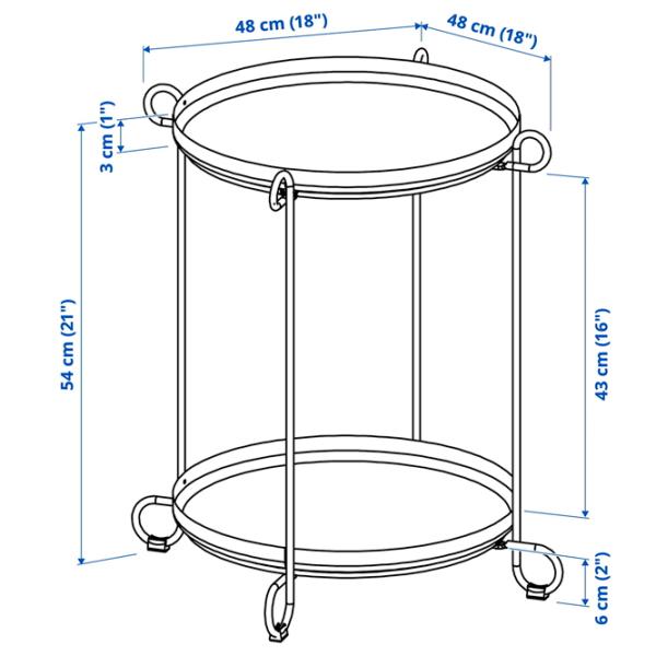 Măsuță de servire Ikea Livelycke  Rotundă / Oțel photo 7