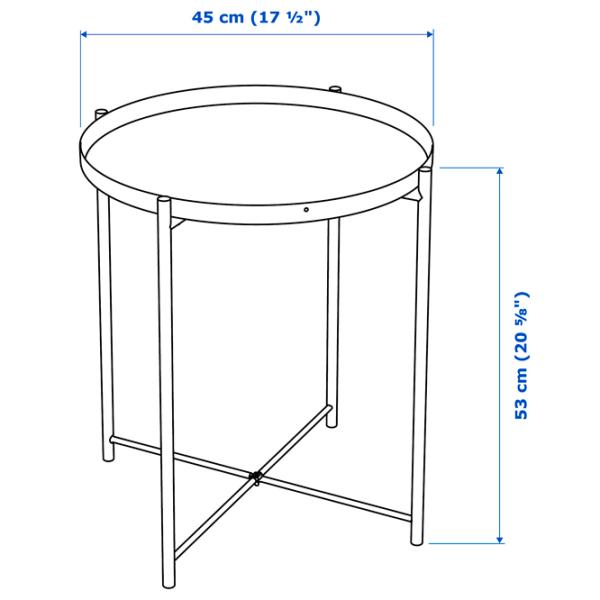 Сервировочный столик Ikea Gladom  Круглая / Cталь photo 6