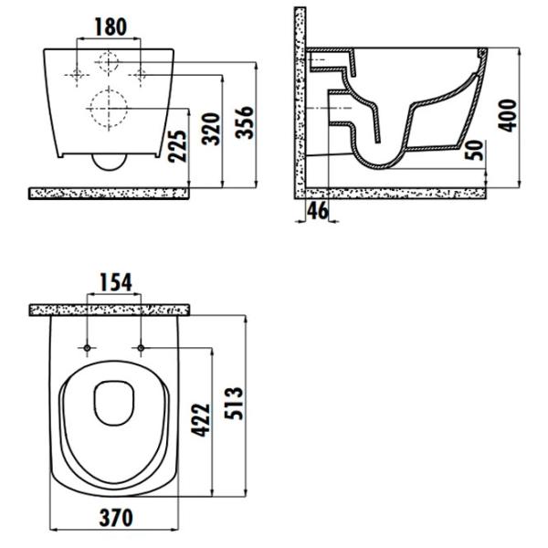Vas WC Creavit Elegant Suspendat photo 2 Vas WC Creavit Elegant Suspendat photo 2