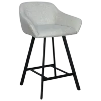 Scaun de bar Mobiland Mey Glow 01 Textil / Lemn / Grey