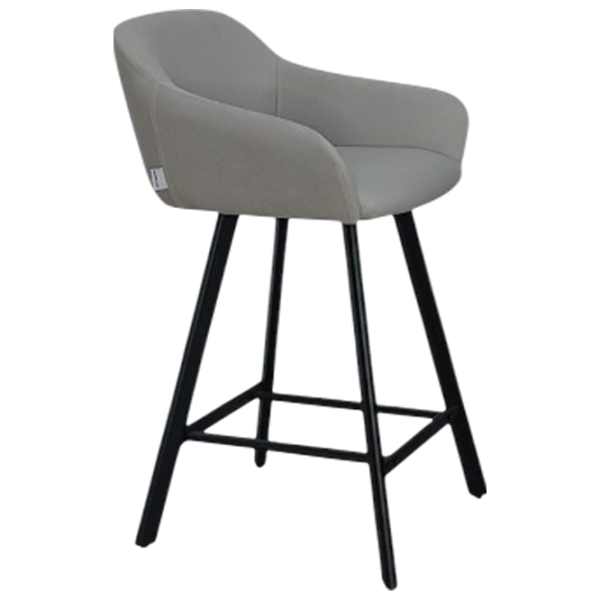 Scaun de bar Mobiland Mey Anka 04 Textil / Lemn / Grey photo 1