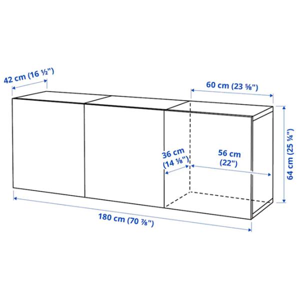 Навесные шкафы Ikea Besta Серый photo 2