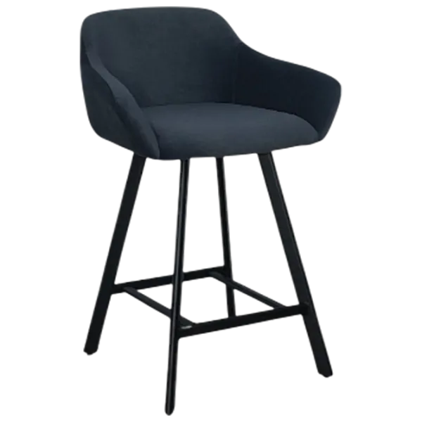 Scaun de bar Mobiland Mey Anka 21 Textil / Lemn / Dark Blue photo 1 Scaun de bar Mobiland Mey Anka 21 Textil / Lemn / Dark Blue photo 1