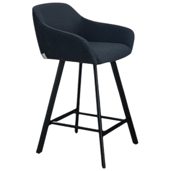 Scaun de bar Mobiland Mey Anka 21 Textil / Lemn / Dark Blue photo 2 Scaun de bar Mobiland Mey Anka 21 Textil / Lemn / Dark Blue photo 2