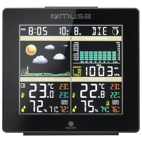 Stație meteorologică Muse M-085WS Black photo 1