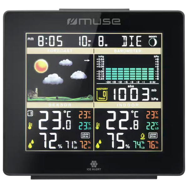 Stație meteorologică Muse M-085WS Black photo 1