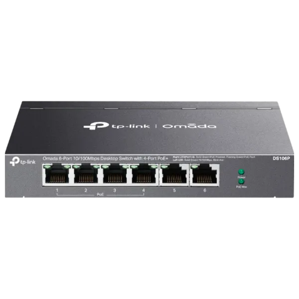 Коммутатор TP-Link DS106P Черный photo 1 Коммутатор TP-Link DS106P Черный photo 1