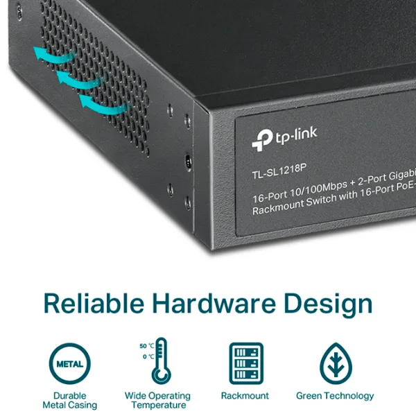 PoE Switch TP-Link TL-SL1218P Black photo 8 PoE Switch TP-Link TL-SL1218P Black photo 8