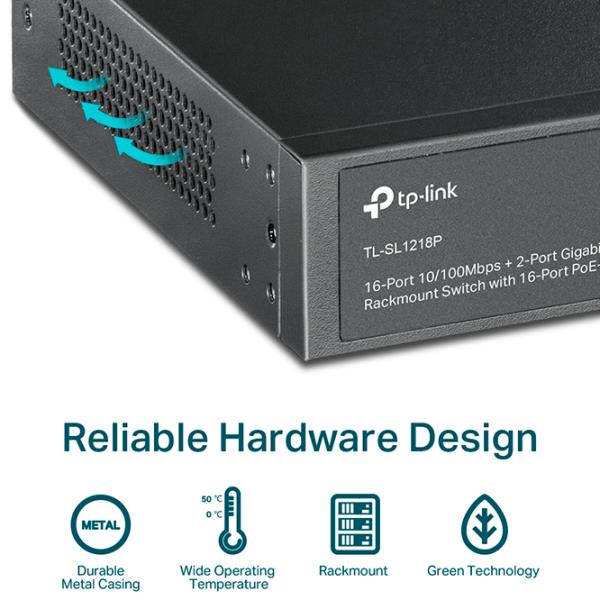 PoE Switch TP-Link TL-SL1218P Black photo 8 PoE Switch TP-Link TL-SL1218P Black photo 8