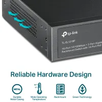 PoE Коммутатор TP-Link TL-SL1218P Черный photo 8