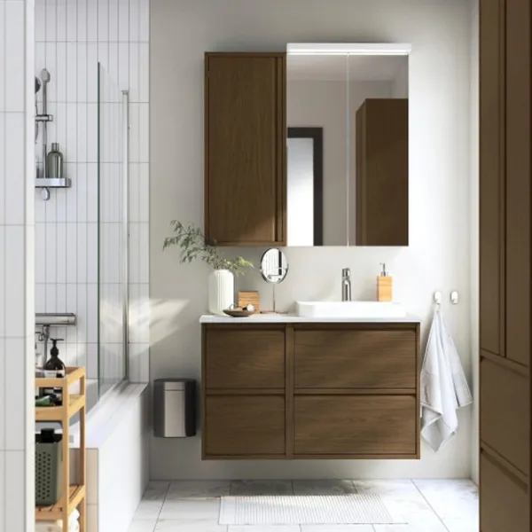 Dulap suspendat pentru baie Ikea Angsjon MDF / Oak photo 5
