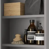 подвеснои шкаф для ваннои комнаты Ikea Enhet МДФ / Grey photo 5
