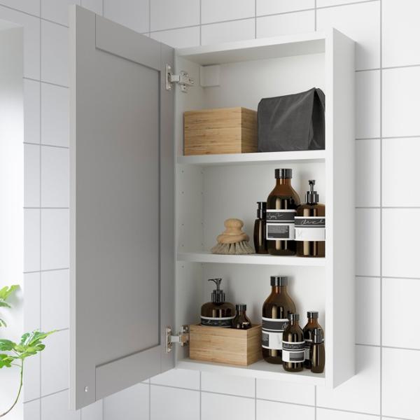 подвеснои шкаф для ваннои комнаты Ikea Enhet МДФ / Белый photo 3