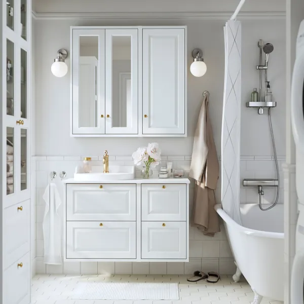 подвеснои шкаф для ваннои комнаты Ikea Tannforsen МДФ / Белый photo 3