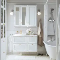 подвеснои шкаф для ваннои комнаты Ikea Tannforsen МДФ / Белый photo 3
