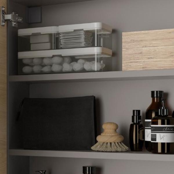 Dulap suspendat pentru baie Ikea Enhet MDF / Grey photo 5