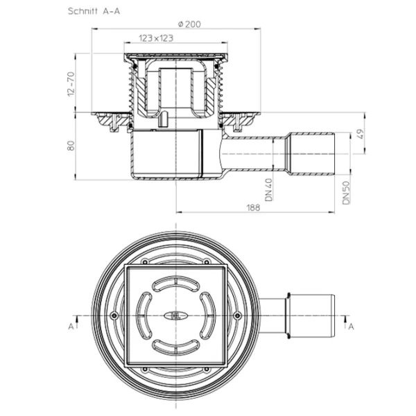 Rigolă de duș HL HL510N Inox photo 2 Rigolă de duș HL HL510N Inox photo 2