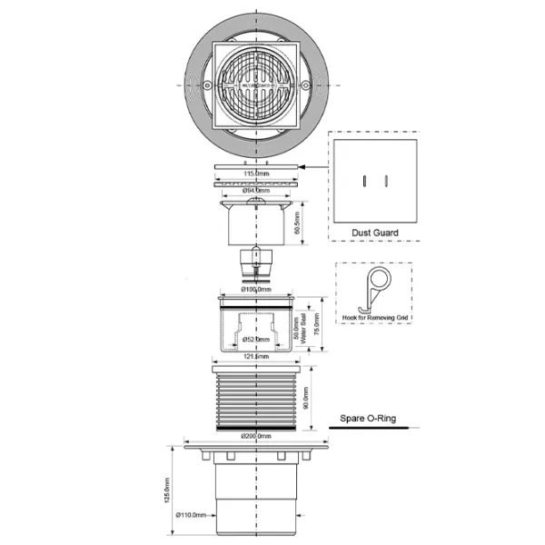 Трап для душа McAlpine HCFG3V-110 Пластик photo 2