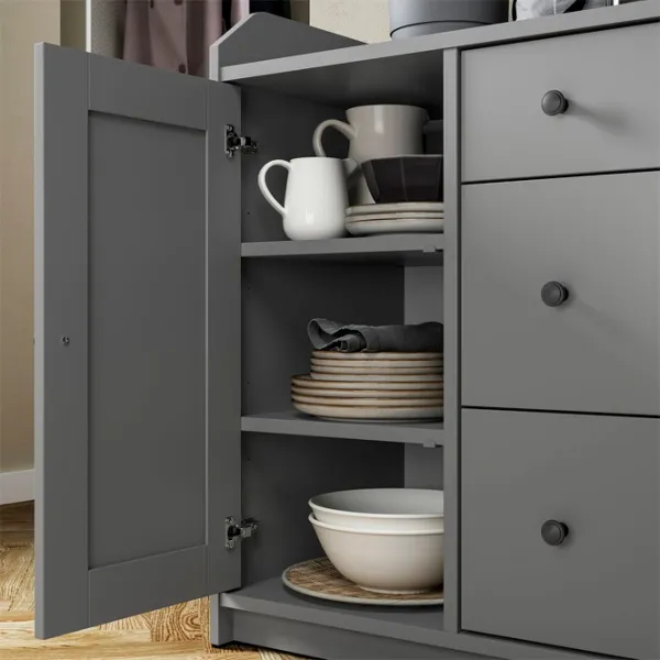 Комод Ikea Hauga 84 x 140 x 46см / МДФ / Серый  photo 3