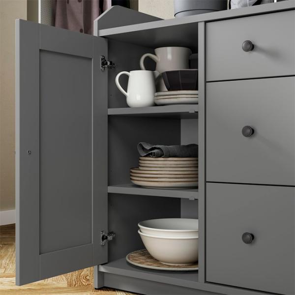 Комод Ikea Hauga 84 x 140 x 46см / МДФ / Серый  photo 3