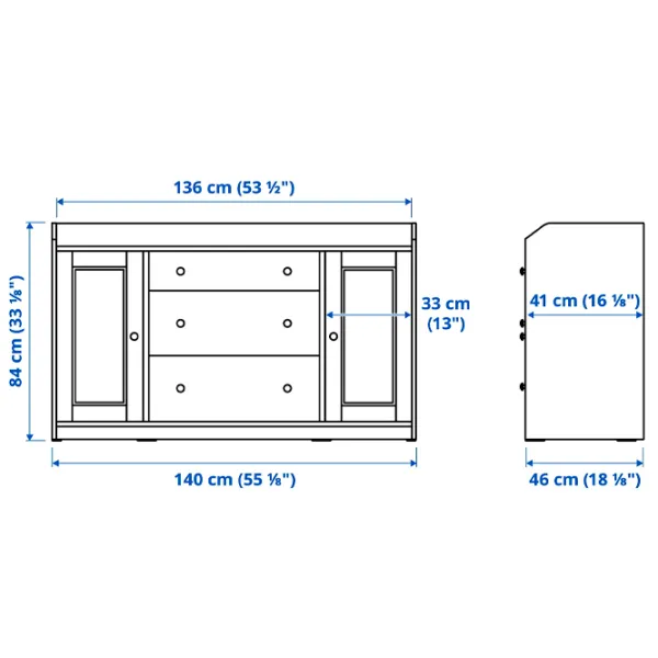 Комод Ikea Hauga 84 x 140 x 46см / МДФ / Серый  photo 6