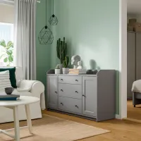 Comodă Ikea Hauga 84 x 140 x 46 / MDF / Gray photo 7