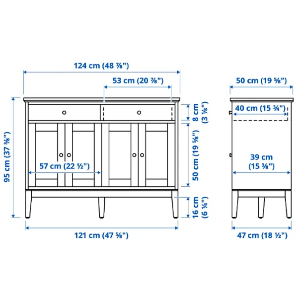 Comodă Ikea Idanas 95 x 124 x 50 / MDF / Alb photo 6