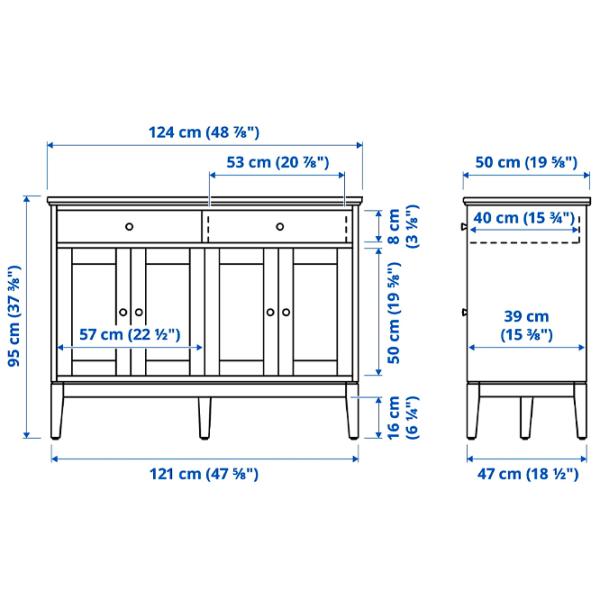 Comodă Ikea Idanas 95 x 124 x 50 / MDF / Alb photo 6