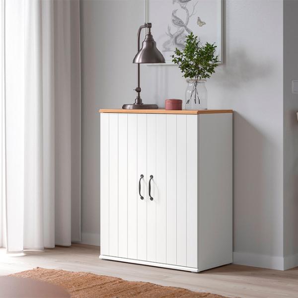 Comodă Ikea Skruvby 90 x 70 x 38 / MDF / Alb Lemn natural photo 4