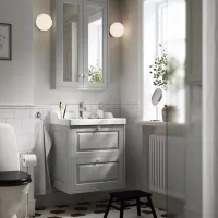 Dulap cu oglindă Ikea Tannforsen 95 x 60 x 15 / Oglindă / Grey photo 4