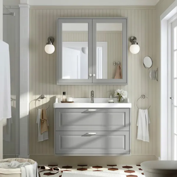 Dulap cu oglindă Ikea Tannforsen 95 x 100 x 15 / Oglindă / Grey photo 2 Dulap cu oglindă Ikea Tannforsen 95 x 100 x 15 / Oglindă / Grey photo 2