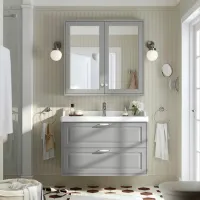 Dulap cu oglindă Ikea Tannforsen 95 x 100 x 15 / Oglindă / Grey photo 2