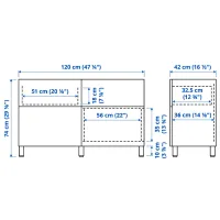 Comodă Ikea Besta 74 x 120 x 42 / MDF / Mramură bej photo 7