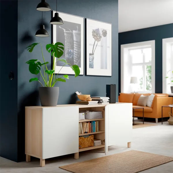 Comodă Ikea Besta 74 x 180 x 42 / MDF / Alb photo 6